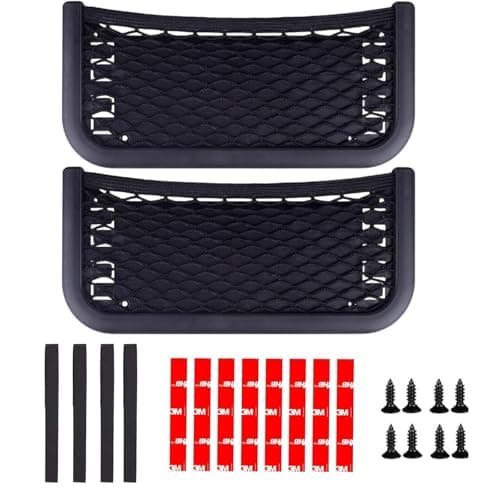 2 Pack Storage Nets for Campervans, 26x12cm Elastic Mesh Car Organizer with Plastic Frame, Universal Vehicle Storage Net for Motorhome Truck Boat SUV, Securely Hold Phone Water Bottle Toiletries