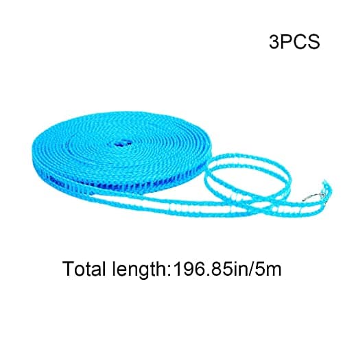 Pack of 3 Portable Clothesline 5M Washing Line Anti-slip Clothes Line Clothes Drying Rope for Outdoor and Indoor Hotel Use — view 2