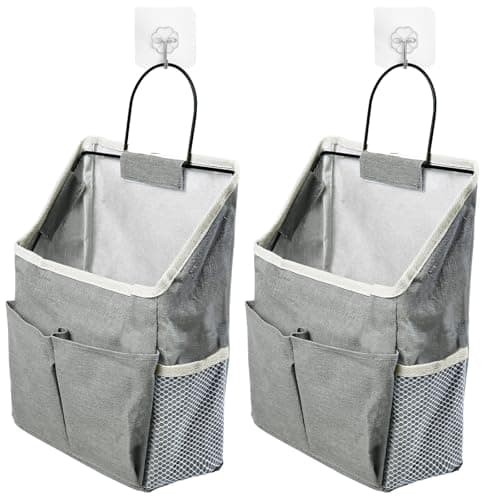 2pcs Wall Hanging Storage Bags with Pockets,Black,Bag organiser wall