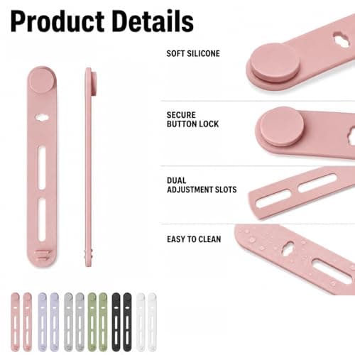 DCYQAIN 12Pcs Reusable Silicone Cable Ties, Multicolor Flexible Cord Organiser Clips, 8cm Cable Management for Earphone Charger USB Home Office & Travel — view 3