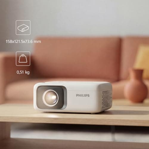 Philips NeoPix 106 Portable Projector LCD LED, 720p, 100 ANSI Lumens, Display up to 50 Inches, USB-C, HDMI, Automatic Keystone Correction, White — view 5