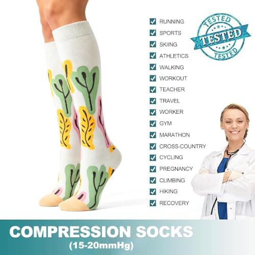 BISOUSOX Compression Socks for Women 15-20 mmHg Support Flight Socks — view 3
