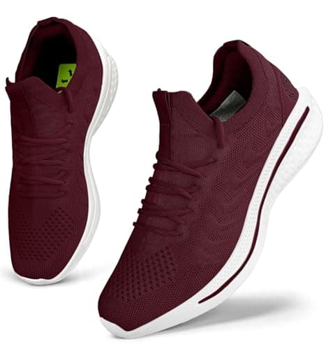 Giniros Trainers Womens Running Shoes Tennis Sports Gym Sneakers Burgundy 4