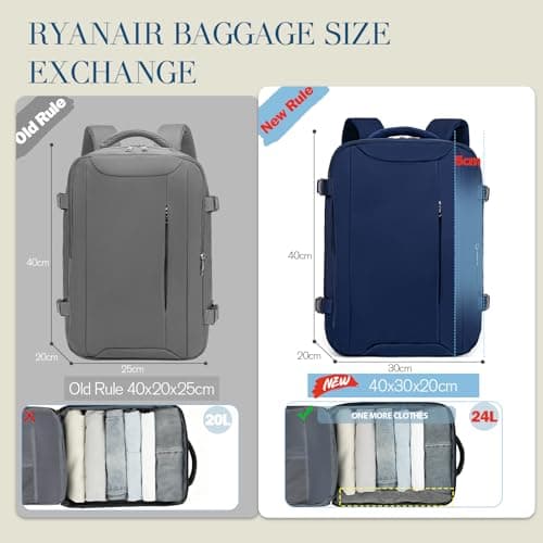 Lossga Ryanair Cabin Bags 40x30x20,Cabin Bag Travel Backpack 40x30x20 — view 3