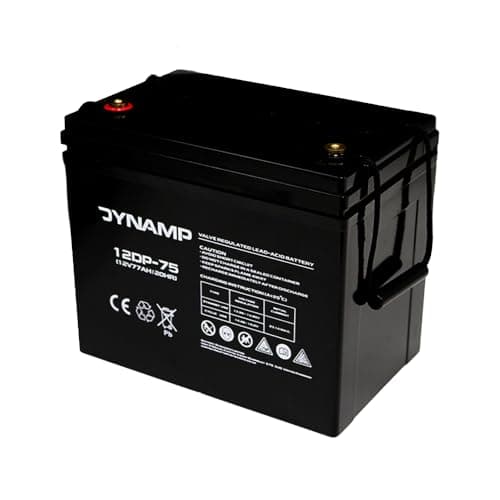 Dynamp 12V AGM Mobility Battery, 77Ah, Pack of 2, Deep Cycle VRLA, Maintenance-Free, for Mobility Scooters and Powered Wheelchairs, Model 12DP-75 — view 2