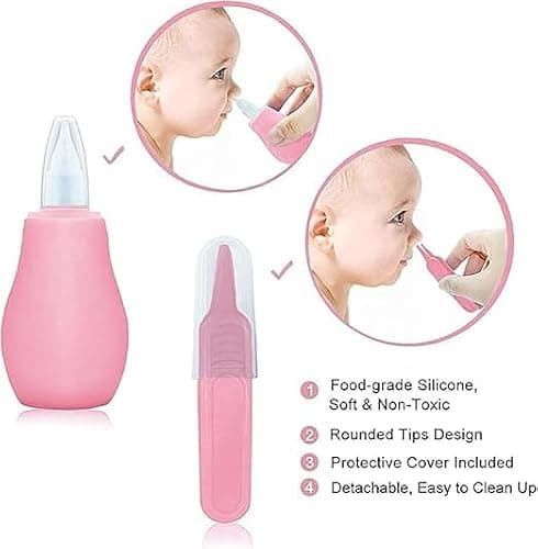 Baby Healthcare and Grooming Kit Nursery Care Kit, Newborn Safety Health Care Set with Hair Brush,Comb,Nail Clippers and More for Newborn Infant Toddlers Baby Boys (Pink) — view 5