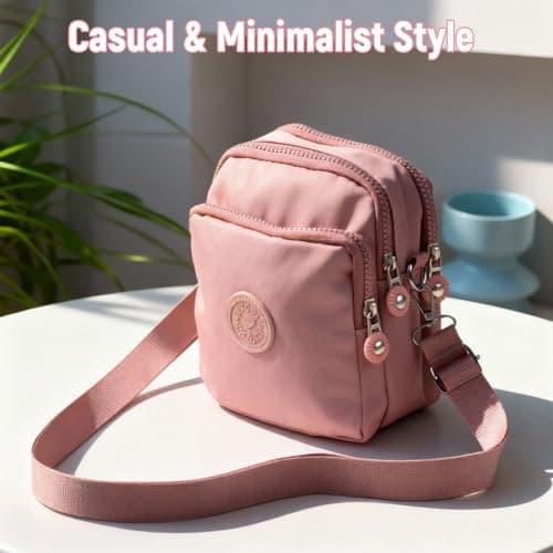 Pinboov Pink Small Cross Body Bag Women,Multi Pocket Shoulder Bags — view 6