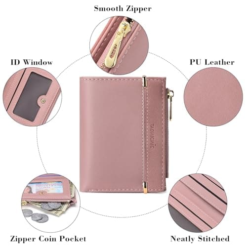 FALAN MULE Small Wallet for Women RFID Blocking Purse for Women Bifold Card Holder Small Purse with Zipper Coin Pocket Women's Wallets for Cash, Cion, Card, Bill — view 5