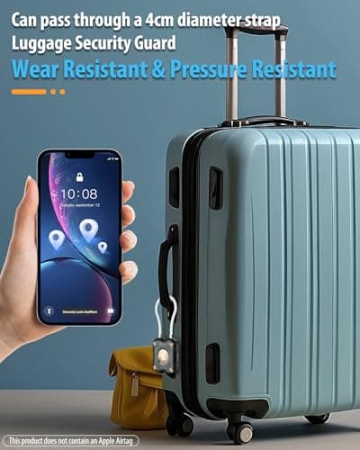 DEERLET for Airtag (1st & 2nd Gen) Holder with Wire Cable, Secure Lock AirTag Keyring,IPX7 Waterproof,360°Hard Protective Air Tag Case Holder for Apple Air Tag for Key Chain,Key Ring,Car,Luggage — view 5