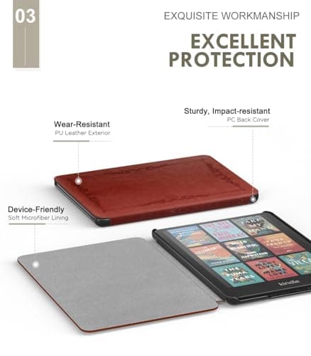 MoKo Case for 7" Kindle Paperwhite 12th Gen 2024/Colorsoft, Vintage Style — view 4
