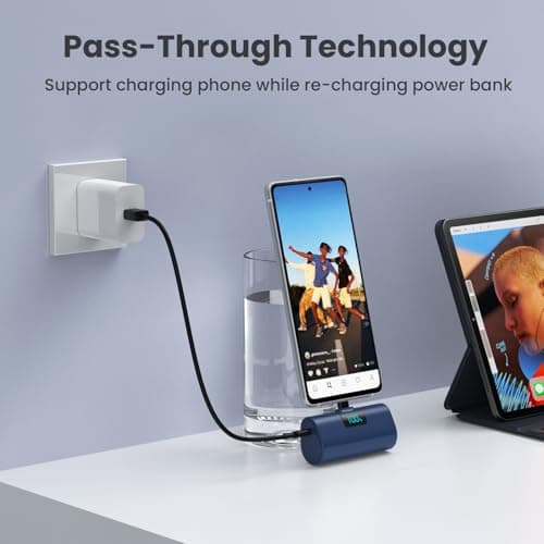 Power Bank Portable Charger for iPhone, Upgraded 5200mAh PD USB C Fast Charging Battery Pack, Ultra-Compact Powerbank Compatible with iPhone 17/16/15 Series, Samsung S25/24 Series, Huawei etc-Blue — view 6