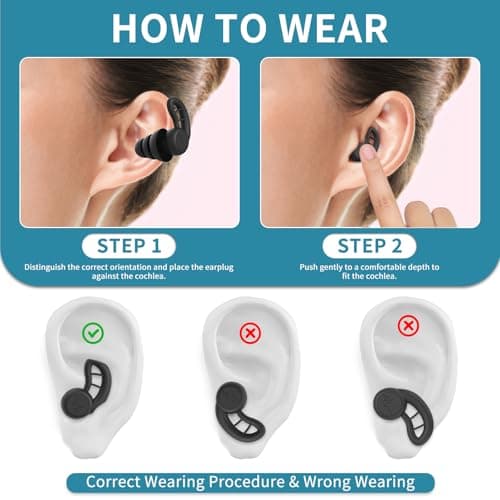 Swimming Ear Plugs for Adults, 4 Pairs Reusable Silicone Waterproof Swim Earplugs for Swimming Showering Snorkeling Surfing and Water Sports, Water Ear Plugs for Men Women — view 6