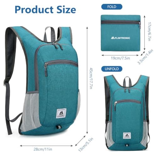 flintronic Foldable Backpack, Ultra Lightweight Rucksack, 16L Hiking Backpack, Unisex Packable Backpack For Men Women, Waterproof Travel Daypack For Outdoor Sport Biking Hiking Climbing — view 5