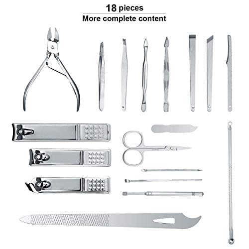 Manicure Set 18pcs Professional Nail Clippers Kit, Rose Gold — view 3