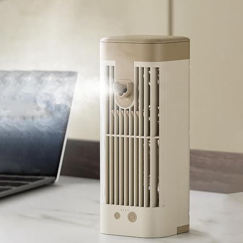 Mini Evaporative Air Cooler for Bedroom Desk Quiet USB Fan with Mist Spra — view 3