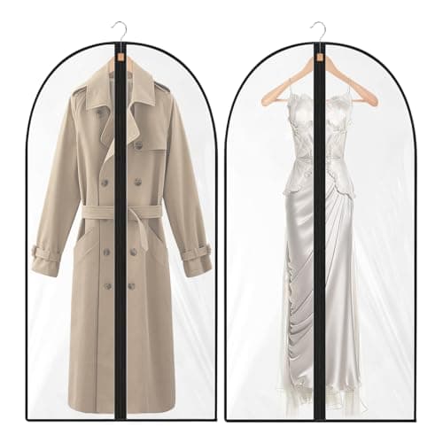 Flintronic 2 Pack Garment Bags, 60 * 140cm(23.6'' x 55.1'') Suit Bag, Dress Bags Covers Long, Dustproof Clothes Covers with Zip, Waterproof Garment Bags for Shirts, Coats, Evening Dress
