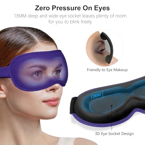 Gritin 100% Blackout Sleep Masks for Women & Men - Zero Eye Pressure Mask — view 3