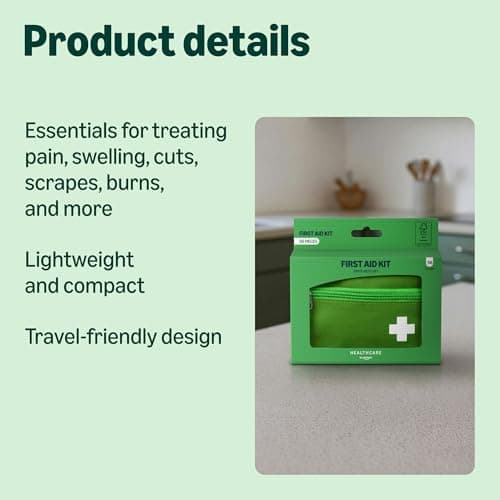Healthcare by Amazon First Aid Kit, 56 Pieces, Green (Previously a Amazon Basic Care brand, same product) — view 3