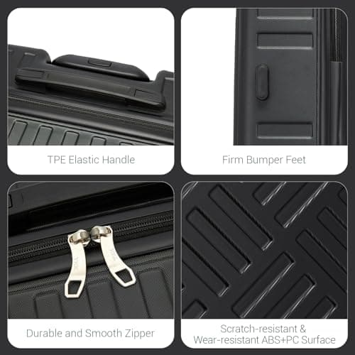 Supercase Hand Cabin Luggage Lightweight Hard Shell Carry On Suitcase Trolley with TSA Lock Spinner Wheels — view 6