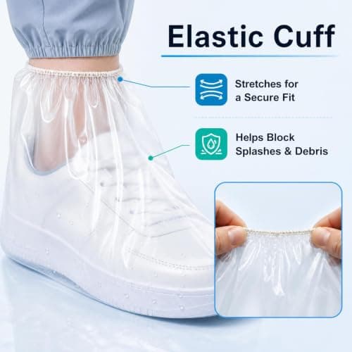 aieieii 10 Pairs Waterproof Shoe Covers, Transparent Shoe Protector Cover — view 2