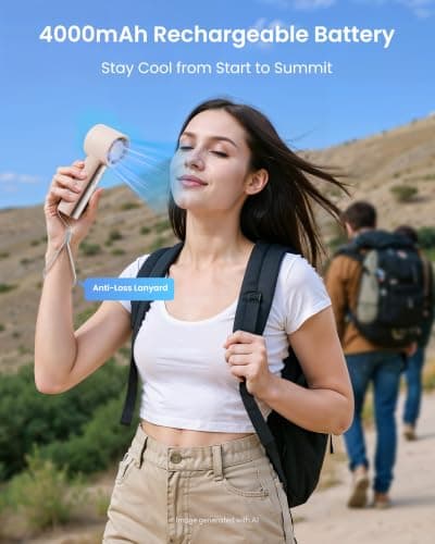 gaiatop Powerful Handheld Fan Rechargeable, High Speed 100-Level Turbo Fan — view 4