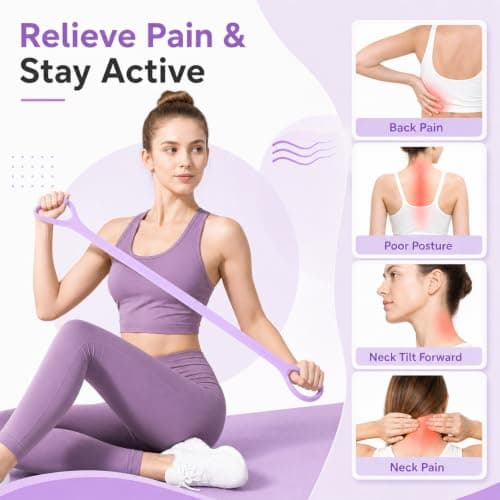 Figure 8 Resistance Band 2 Pack, TPR Stretching Exercise Band for Arms Back Shoulders Legs, Home Gym Yoga Pilates Workout Equipment, Portable Full Body Fitness Trainer — view 4