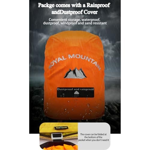 Lightweight Hiking Backpack, 20L Women/Men Waterproof Travel Rucksack Bag with Rain Cover, Outdoor Small Foldable Daypack for Student, Fit for 12.9 inch Laptop, Yellow — view 6