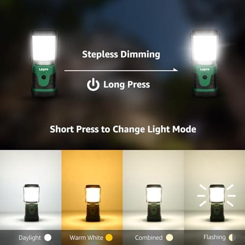 Lepro Camping Lantern Battery Powered, Small Camping Tent Lights, Pack of 2 — view 3