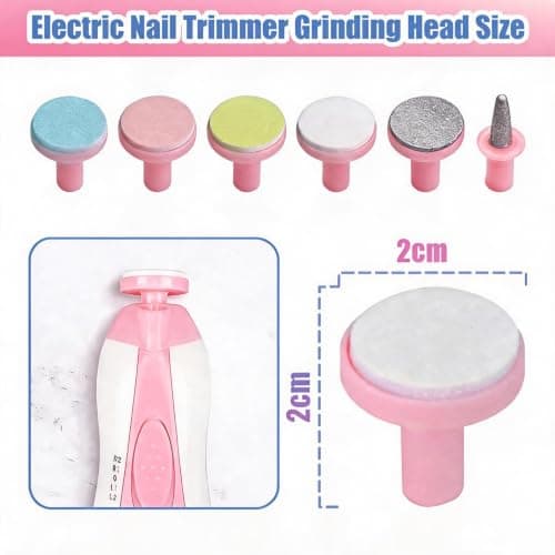 Foverin 6-Pack Electric Baby Nail File Replacement Pads | Color-Coded Grinding Head Refills | Universal Fit for Tommee Tippee, Fansidi, Anjou & Most Standard Rotary Baby Nail Trimmers — view 6