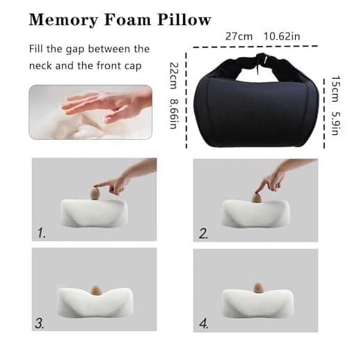 TOPABYTE Car Neck Pillow for Driving Memory Foam Headrest Black, 2 Packs — view 3