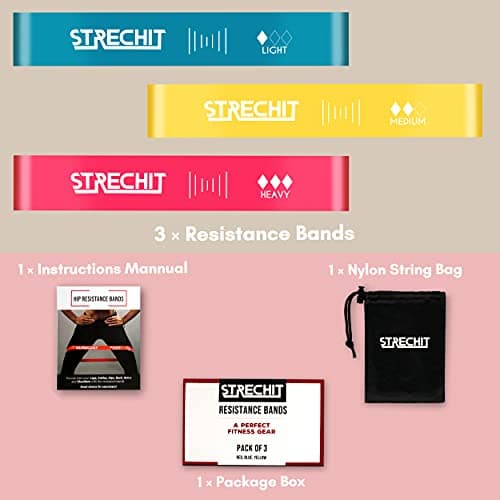 Resistance Bands for Men and Women with Different Resistance Levels for Shaping Legs & Glutes - Exercise Band for Gym, Yoga, Home Exercise, Workout with Carrying Bag & Posture Guide (3, Multi Colour) — view 6