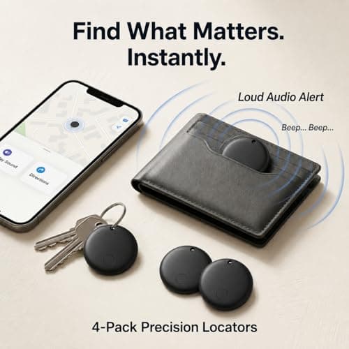 4 Pack GPS Tracker Tag for Vehicles Work with Apple Find My (iOS Only) — view 3