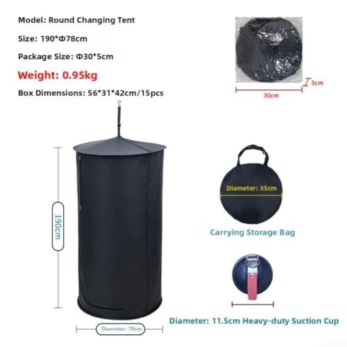 Pop-Up Privacy Tent 78x190cm Quick Setup Beach(Black 78 * 190cm) — view 5