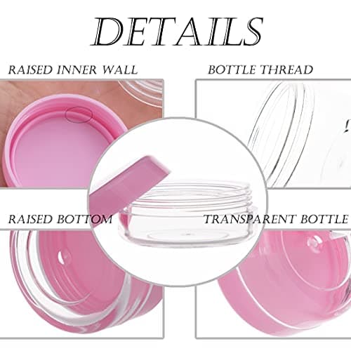 3 Gram Sample Pots, 5 Pcs Plastic Travel Pots for Toiletries, Mini Travel Containers with lids, Empty Cosmetic Containers for Face Creams, Samples, Make-Up — view 2