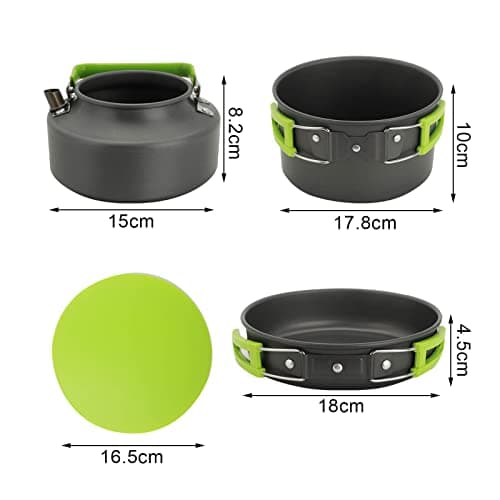 M.J COMFY-LIFE 15pcs Camping Cookware Kit Camping Pots and Pans — view 4