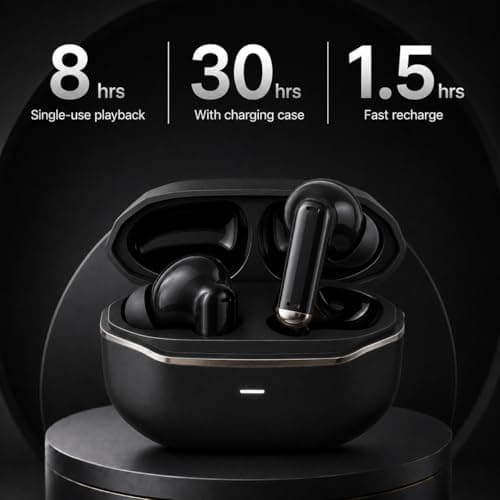 BlitexyFlow Wireless Earbuds, Ear Buds Earphones Bluetooth 5.3 USB C Mini Headphones Touch Control with Microphone Hi-Fi Stereo Sound Deep Bass CVC Noise Cancelling Water-Resistant — view 6