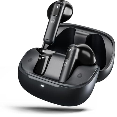 ORRO EcoBuds Wireless Earbuds, Semi In-Ear Design, Bluetooth 5.4 Earphones - Black