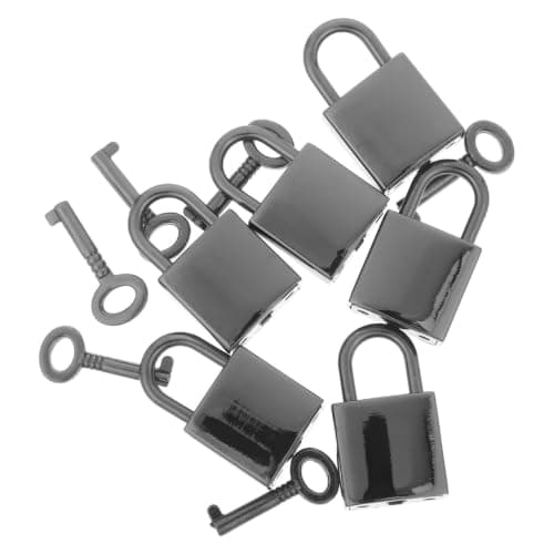 SOLUSTRE 6 Pack Mini Luggage Padlocks with Keys, Zinc Alloy Square Travel Locks for Backpacks and Toolboxes, Simple Space-Saving Design for School or Office Use