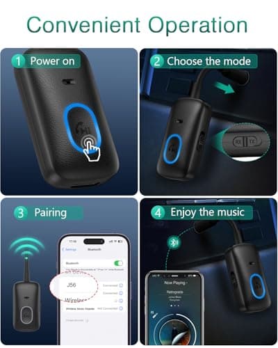 ORIA Airplane Bluetooth Adapter, 2-in-1 Bluetooth 5.4 Transmitter Receiver — view 6