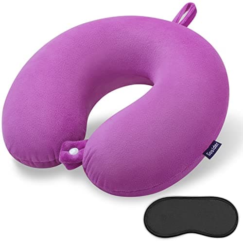 Gosider Travel Pillow Soft U Shape Memory Foam Neck Pillow, Purple
