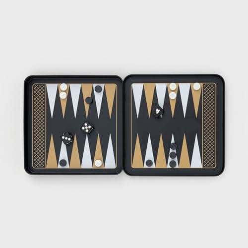 Iron & Glory Magnetic Travel Backgammon Set in Durable Tin Case | Compact & Portable Board Game with Secure Magnetic Pieces | Perfect for On-the-Go Fun & Strategy | Includes Fabric Carry Pouch — view 2