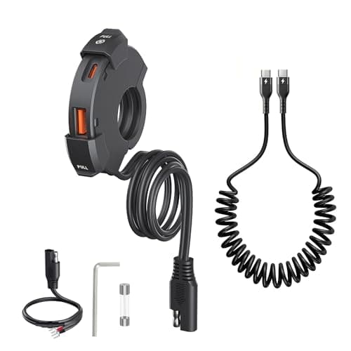 Hoembpn Motorcycle USB Charger Socket 18W QC3.0+30W PD Fast Charging