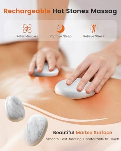 coldSky Handwarmers Rechargeable 2 Pack, 4000mAh Pebble-Shaped Electric Hand Warmer with Magnetic, Reusable Portable Pocket Heater, 2s Fast Heating,Up to 8 hrs, Idea Santa Gifts for Men, Women White — view 3