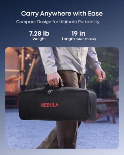 NEBULA 100-Inch Outdoor Projector Screen with Stand, Portable Carry Bag, 16:9 Film Screen, Quick and Easy Setup, Wrinkle-Free and Washable, Durable Aluminium, forOutdoor, Garden, Home Theater — view 4