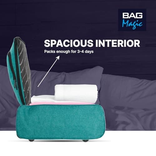 Bordlite 50x35x20cm Soft Cabin Bag – Lightweight Overhead Hand Luggage Suitcase with Wheels & Extendable Handle – Fits Ryanair, EasyJet, BA & More, 35L Capacity (Teal) — view 5