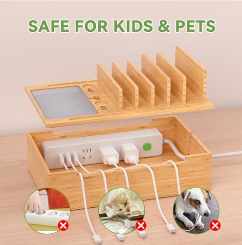 Pezin & Hulin Bamboo Charging Station for Multiple Devices Natural — view 3