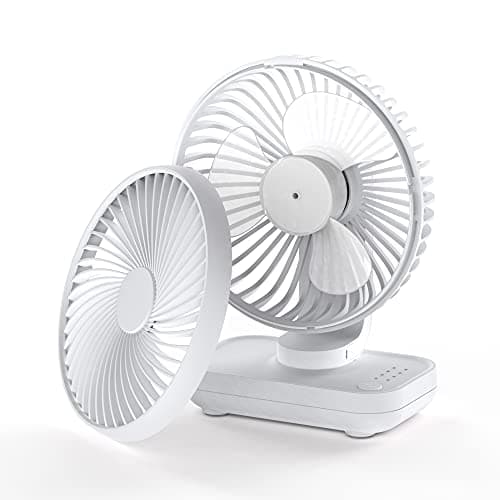 Joneytech Silent Desk Fan, 4000mAh USB Rechargeable Battery Portable Table Fans with 4 Speeds,Powerful Cooling for Home Office Bedroom Desktop Small Fan — view 6