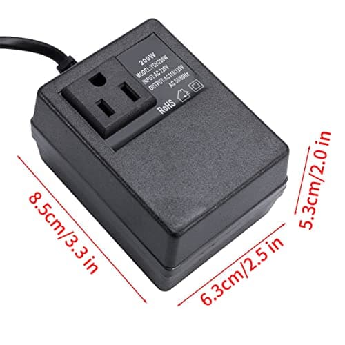 200W Portable Step Down Voltage Converter, 220V to 110V Copper with UK Plug, 50/60Hz — view 2