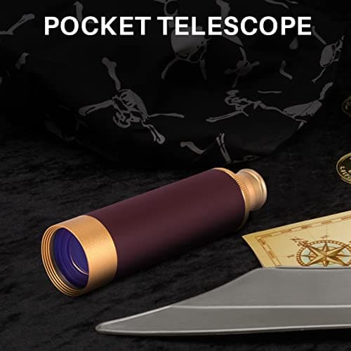 Agwuoetr Pocket telescope Brass 25x30 binoculars Monocular Telescope Hand telescope in gold — view 6