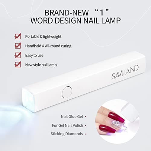 SAVILAND Handheld UV Nail Lamp, 10s Fast Curing Portable for Home or Travel — view 2